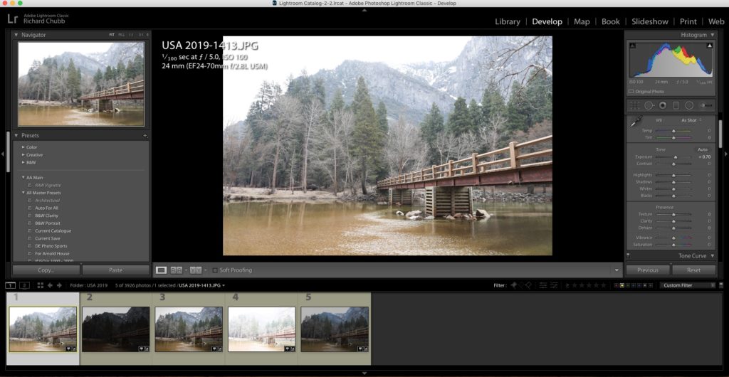 Matching Exposure for Multiple images in Lightroom