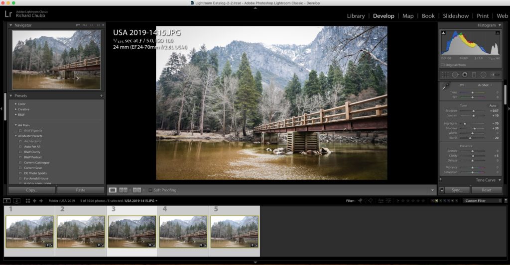 Matching Exposure for Multiple images in Lightroom