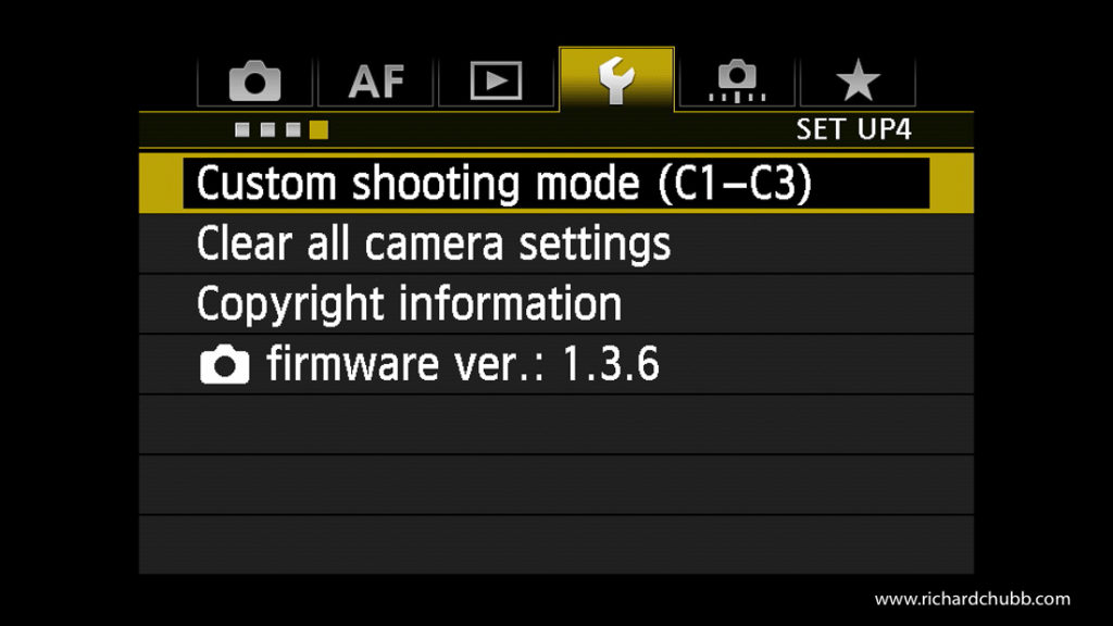 Custom Shooting Settings in a Canon DSLR