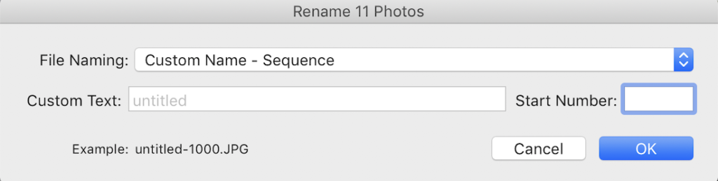 How to Change Names of photos in Lightroom