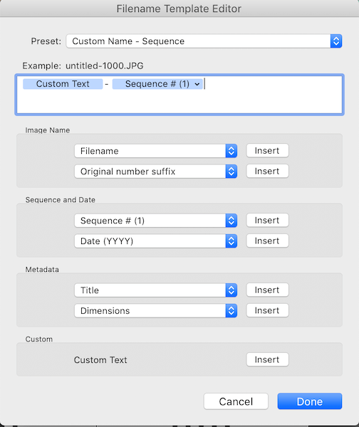 How to Change Names of photos in Lightroom