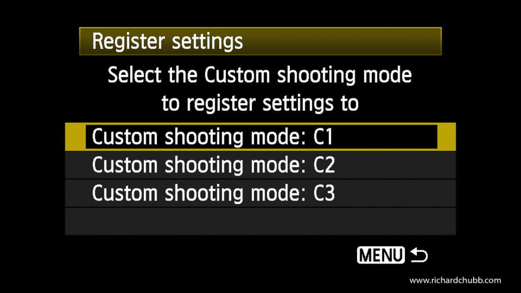 Custom Shooting Settings in a Canon DSLR