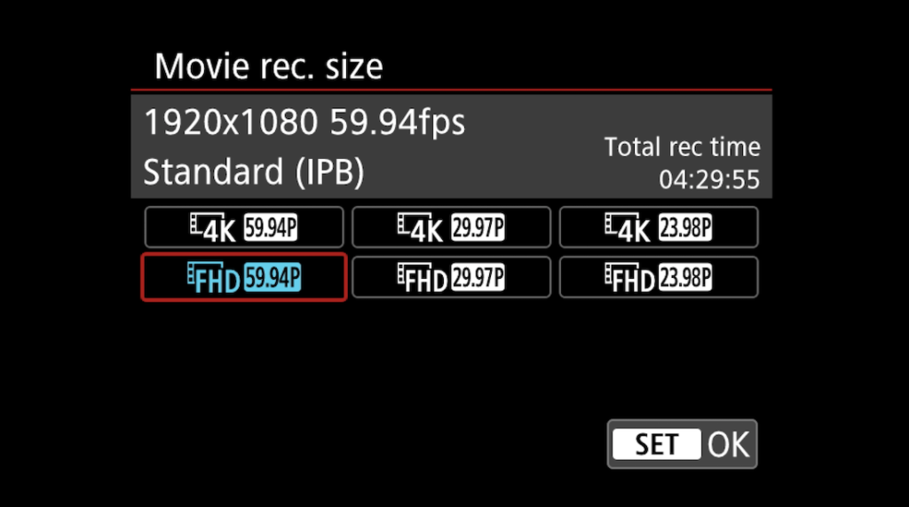 Canon R6 Custom Shooting Modes