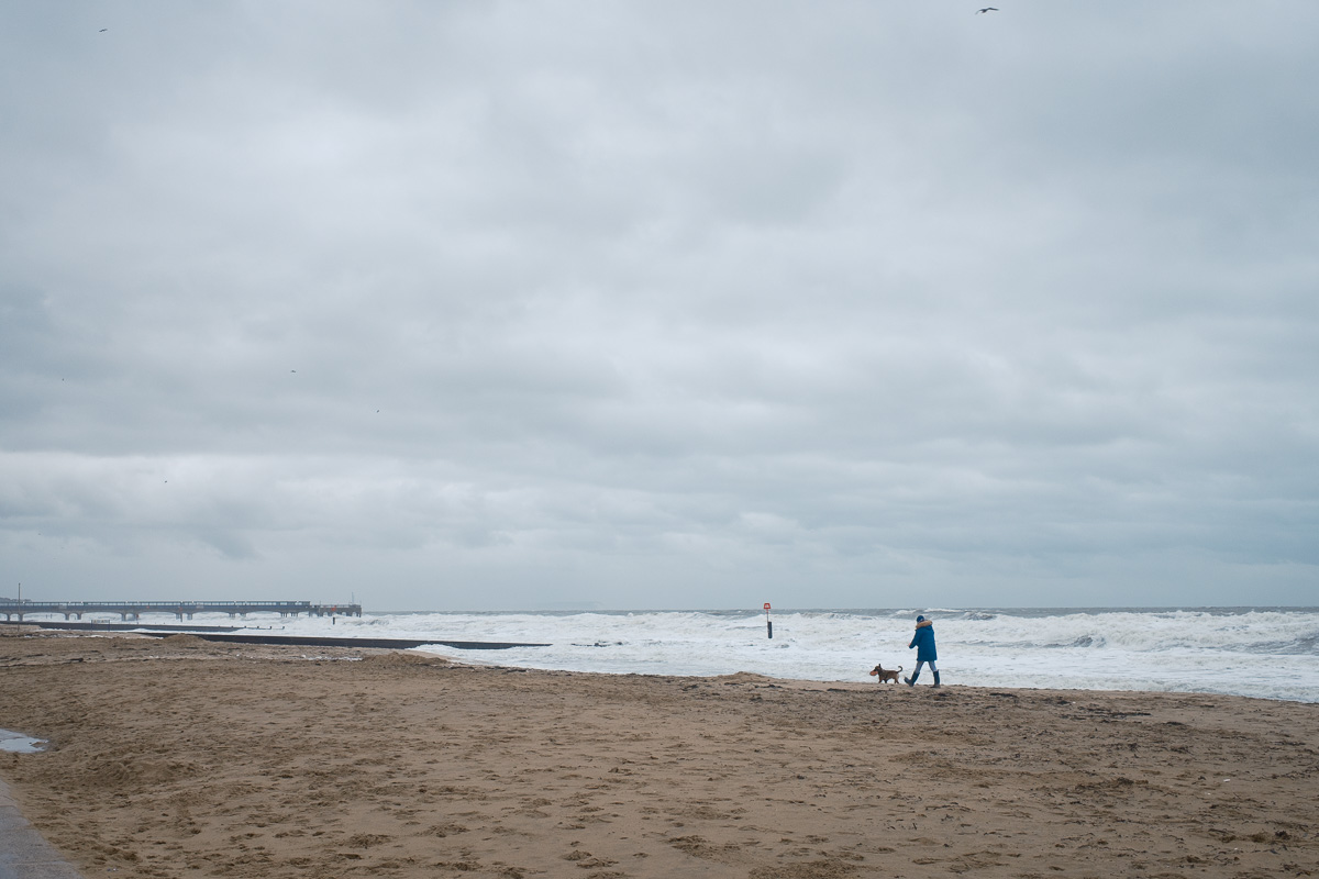 Bournemouth Beach in winter during a quiet coastal walk