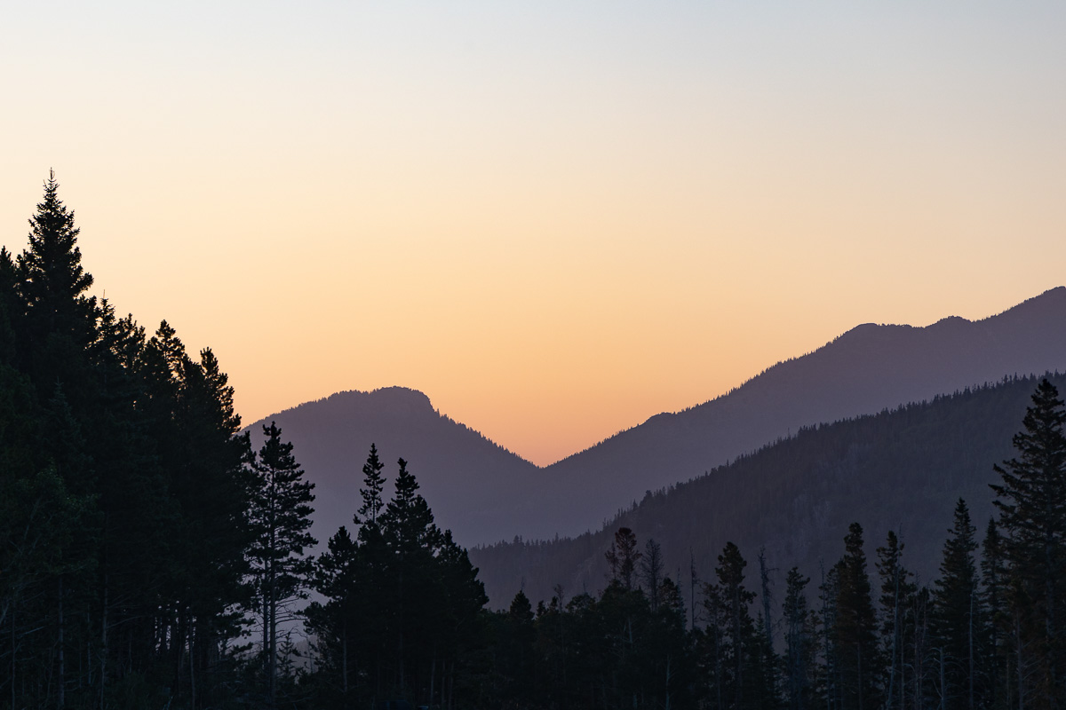 Rocky Mountains hike with injured knee, Rocky Mountains Sunrise
